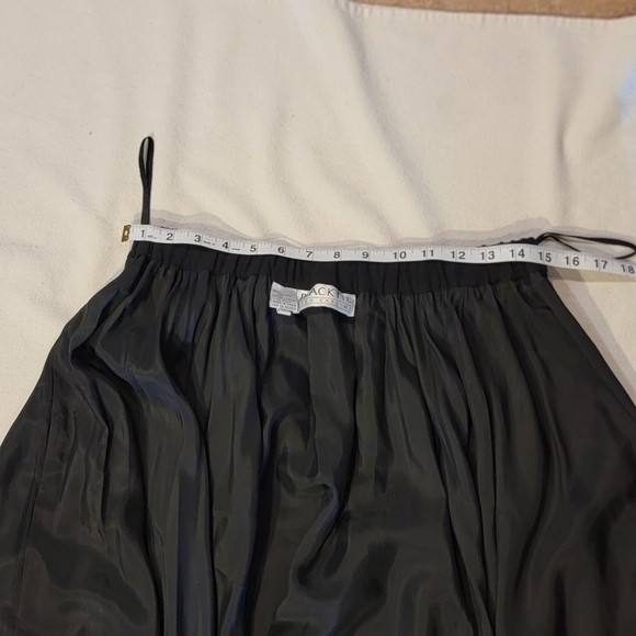 Oleg Cassini Black Tie Black Silk A-Line Maxi Skirt Size 12 - Picture 14 of 16